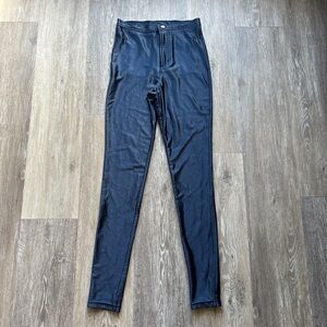 American Apparel Navy Blue High Waisted Shiny Disco Pants Size S